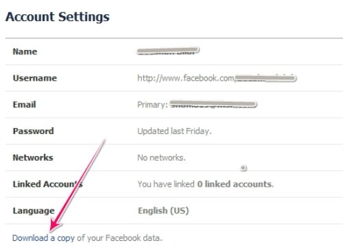 facebook data الفيس بوك يتيح لك تحميل نسخة لجميع بياناتك وصورك من الموقع