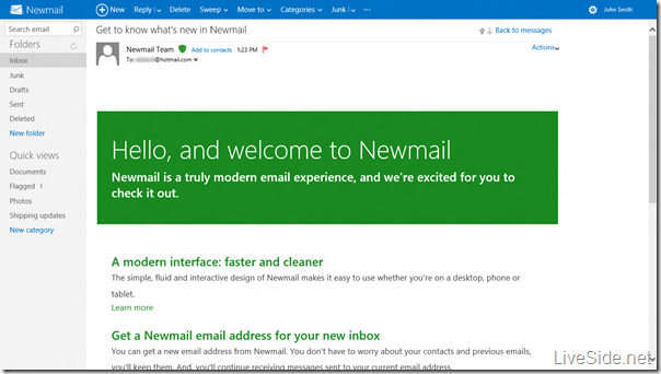 Newmail Message thumb بريد الهوتمايل سيحصل على إسم وتصميم جديد
