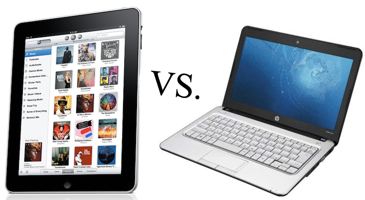 ipad vs netbook12 الحواسب اللوحية ستسيطر على السوق عام 2016