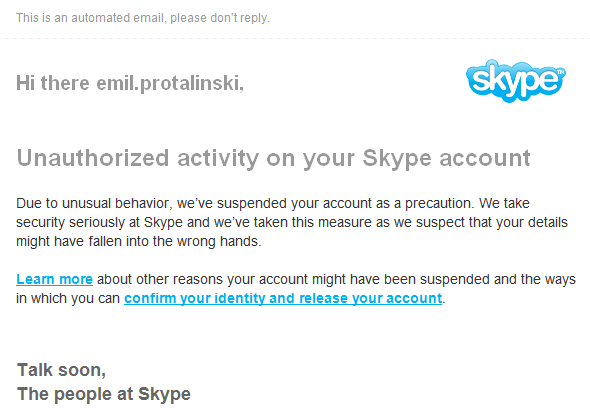 skype suspended     