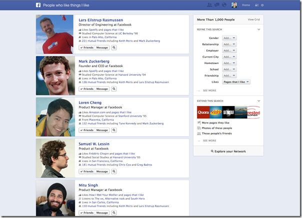 Graph Search 2 thumb الفيس بوك يكشف عن محرك بحثه الجديد Graph Search ( صور و فيديو )