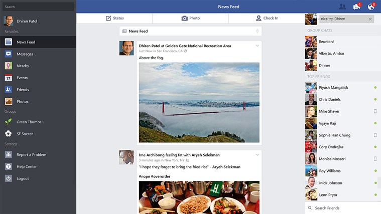 Screenshot.243565.100000 فيس بوك تطلق تطبيقها الرسمي على ويندوز 8