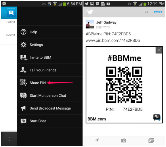bbm4 sharepin thumb النسخة الجديدة من تطبيق ماسنجر بلاك بيري تدعم الايباد