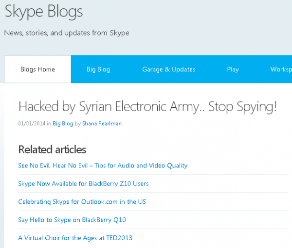 سكايب 1 الجيش السوري الإلكتروني يخترق مدونة سكايب وحساباته الاجتماعية!
