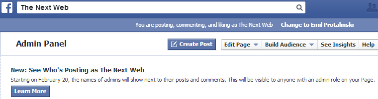 fb page ADMIN name فيس بوك ستعرض أسماء مدراء الصفحات على المنشورات والتعليقات