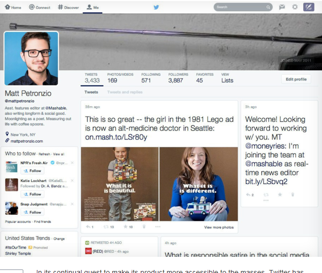 twitter new profile تويتر تختبر تصميم جديد كلياً لصفحة الملف الشخصي يشبه فيس بوك