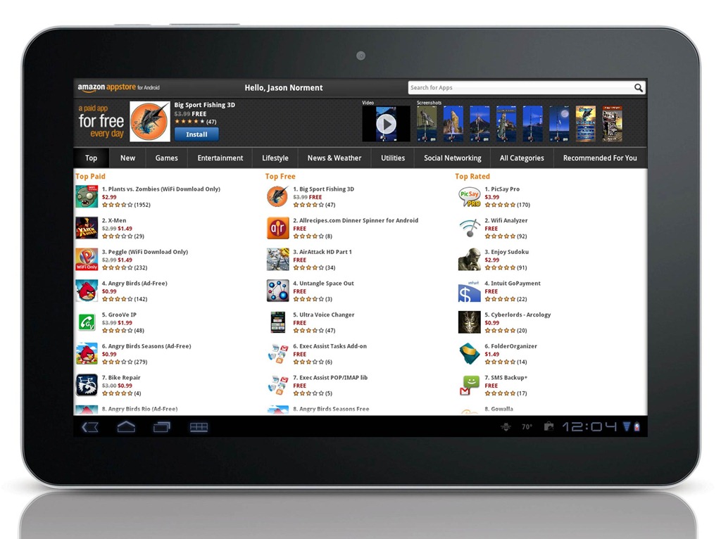 Amazon best tablet template متجر أمازون للتطبيقات يصل ٢٠٠ الف تطبيق