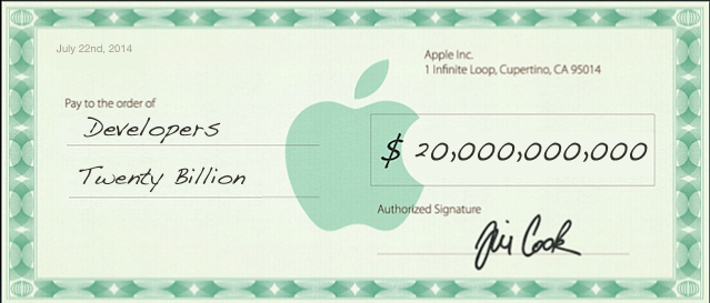 appl آبل دفعت للمطورين 20 مليار دولار منذ عام 2008