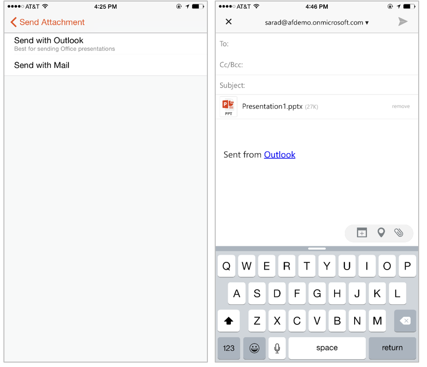 تحديث Outlook على iOS يجلب التكامل مع مستندات أوفيس