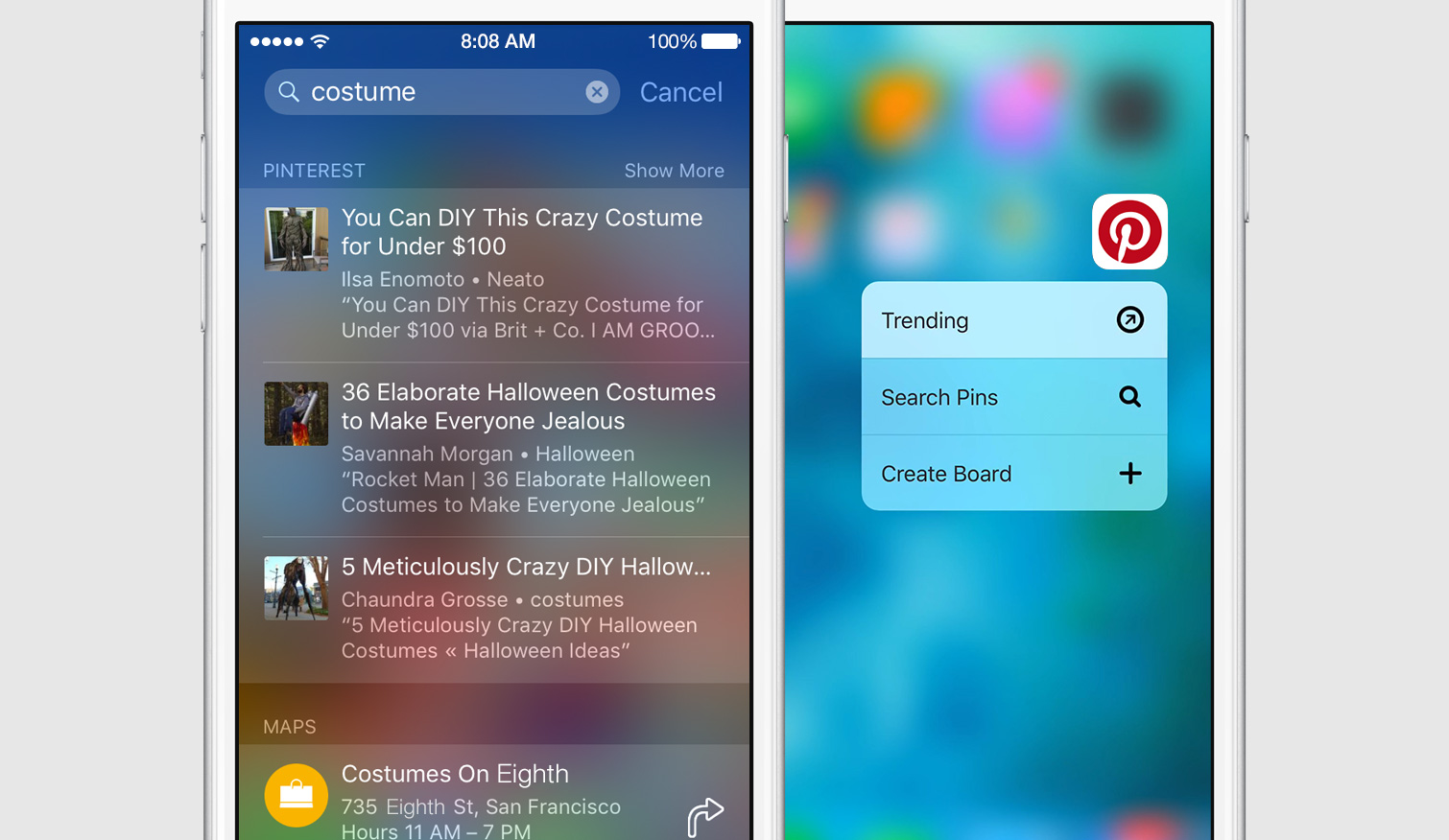 Pinterest يجلب الدعم لخاصية 3D Touch و Spotlight على iOS 9