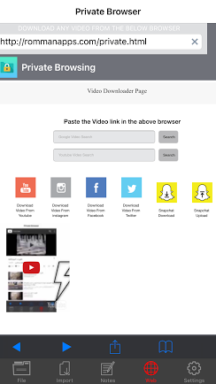 Secret folder على iOS لتحميل الفيديوهات من يوتيوب وفيسبوك
