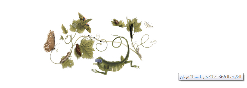جوجل غير شعاره احتفالا بماريا سبيلا عالمة الحشرات.