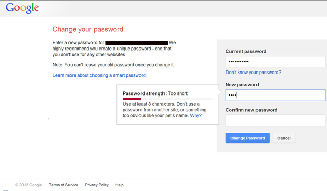 google-password-change