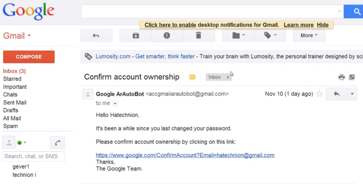 Hacking Gmail account
