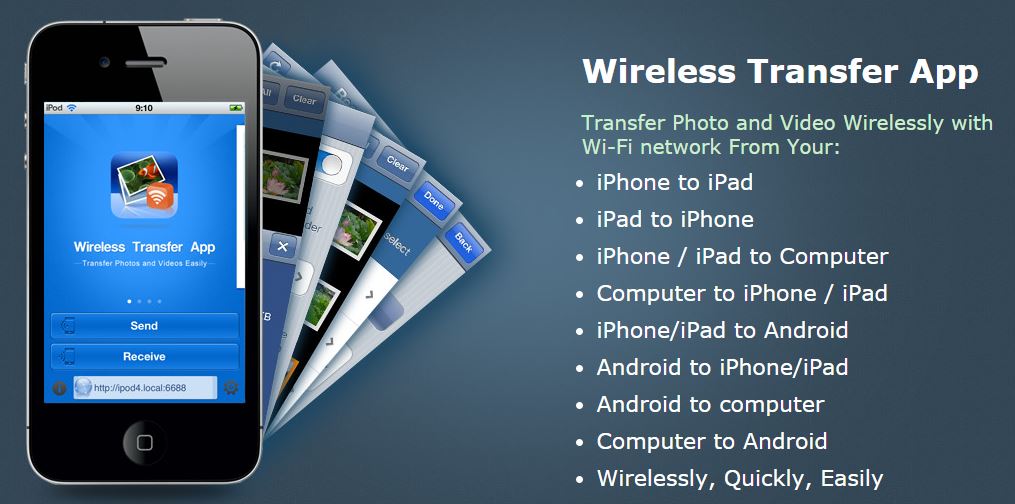 wireless transfer app enter device