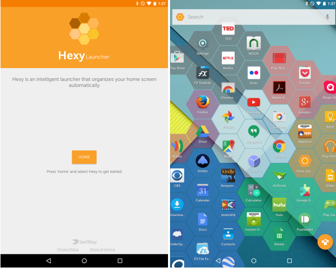 Hexy Launcher شبكة سداسية تضع فيها تطبيقاتك المفضلة على أندرويد