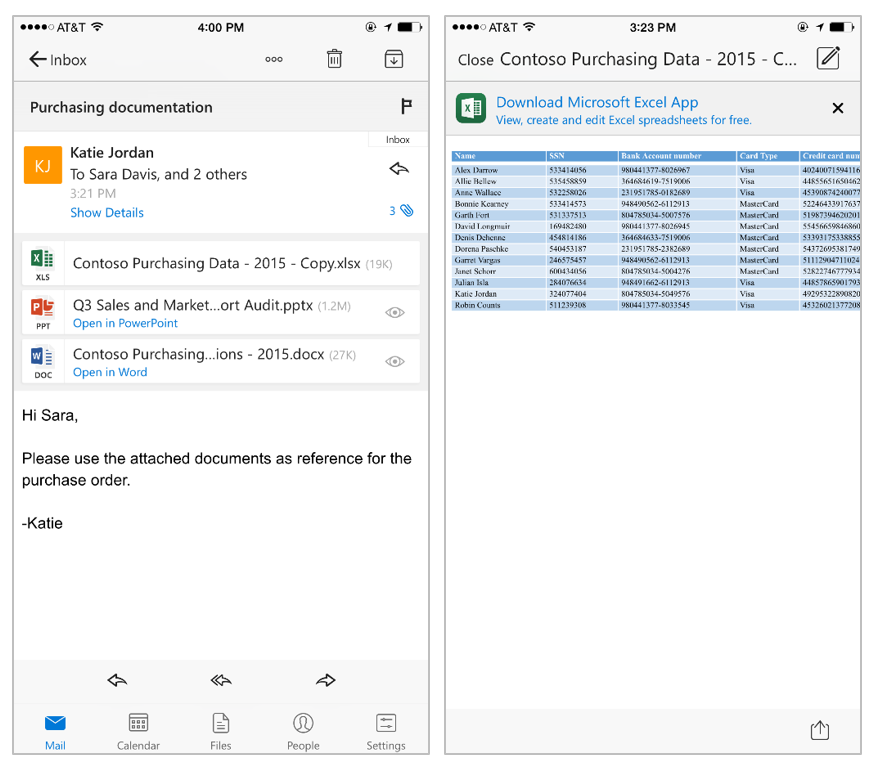 تحديث Outlook على iOS يجلب التكامل مع مستندات أوفيس