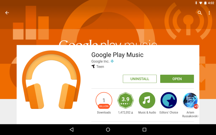 تطبيق Play Music من جوجل تخطى المليار تثبيت على متجر بلاي
