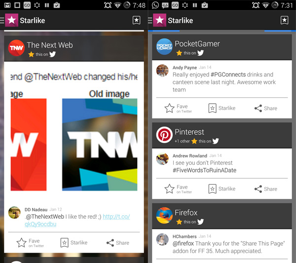 تطبيق Starlike لمتابعة مختلف مشاركات تطبيقات التواصل الإجتماعي في مكان واحد