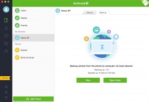تطبيق AirDroid يدعم خاصية النسخ الإحتياطي لصورك من أندرويد إلى حاسوبك