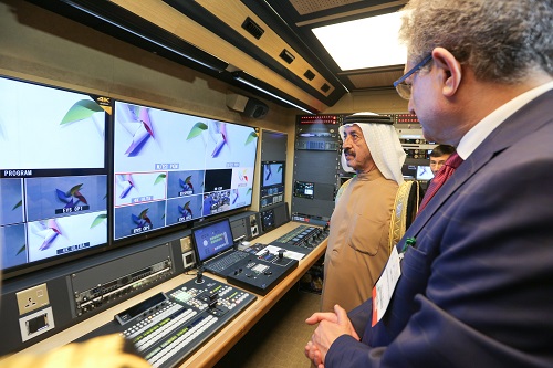 His Highness Sheikh Hasher Bin Maktoum Al Maktoum, Director General of Dubai’s Department of Information, touring CABSAT 2016