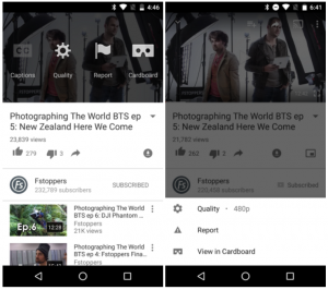 يوتيوب على أندرويد يجلب نمط جديد لقائمة خيارات الفيديو