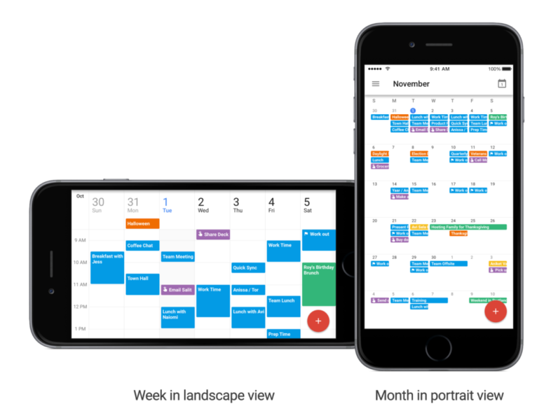 تطبيق التقويم من قوقل على iOS يدعم الآن عرض الشهر والأسبوع أفقيًا