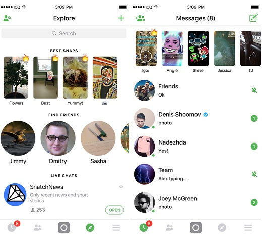 تحديث تطبيق ICQ يدعم ميزة CallKit على نظام iOS 10