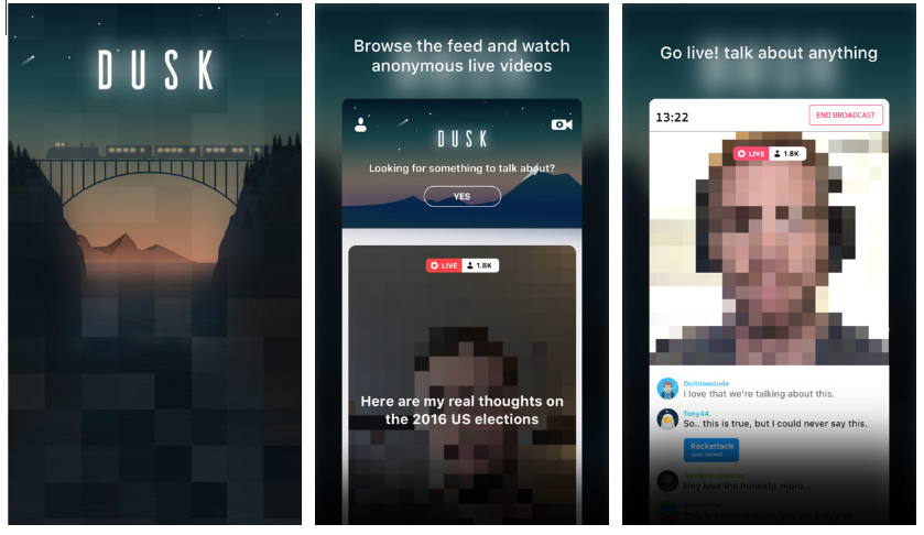 تطبيق DUSK على iOS لدردشة فيديو حيّة وآمنة دون الإفصاح على الهوية