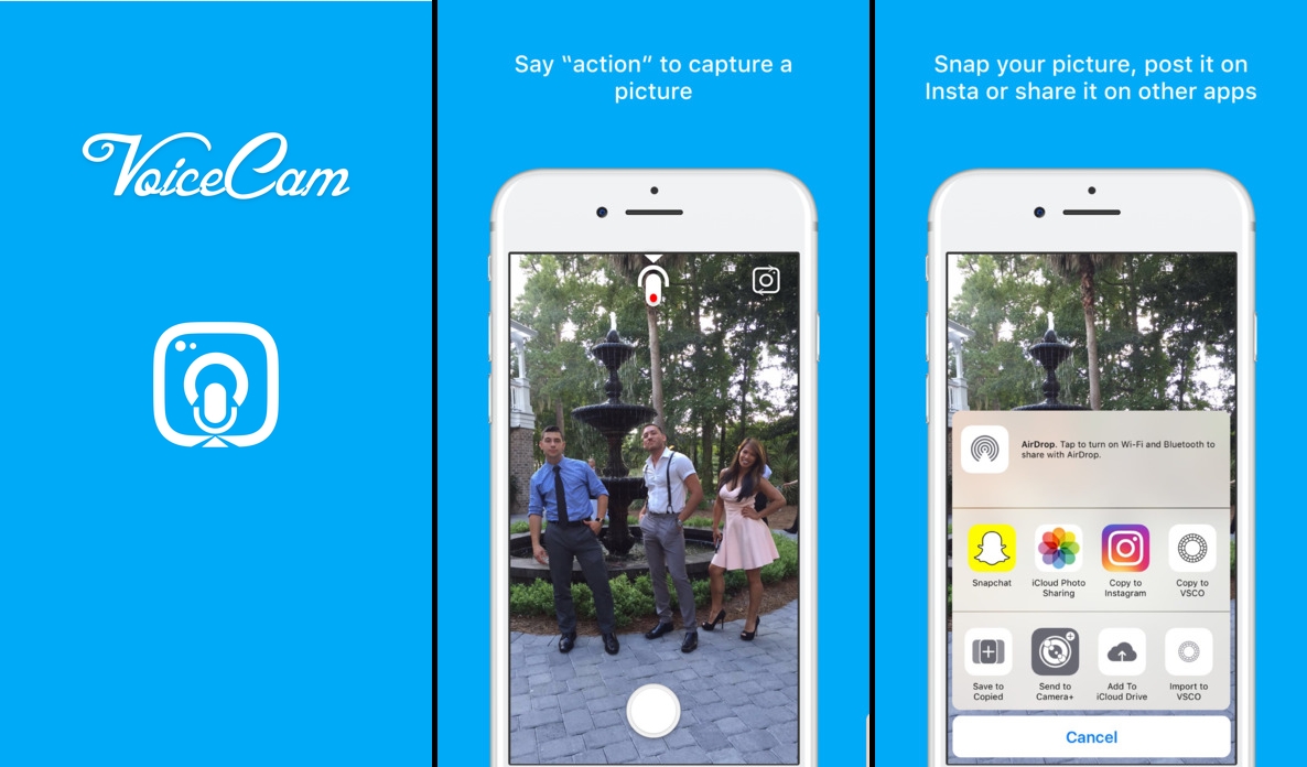 تطبيق VoiceCam على آيفون لإلتقاط صورة شخصية بصوتك