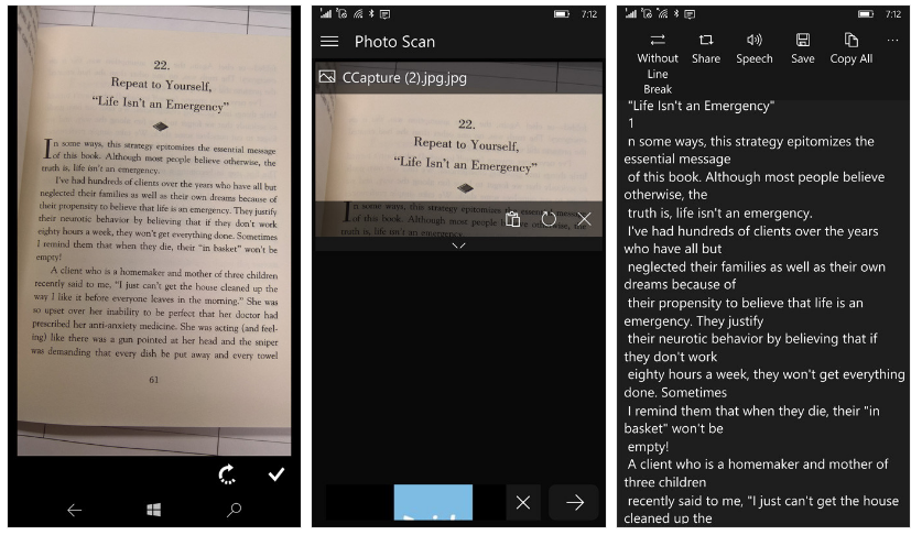 تطبيق Photo Scan لسحب النص من صورة على ويندوز 10