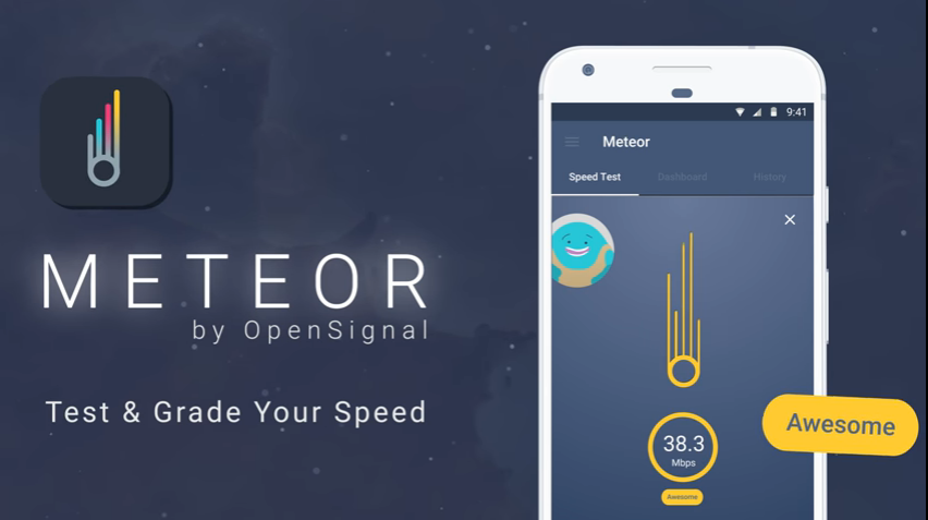 تطبيق Meteor من OpenSignal لقياس سرعة الإنترنت
