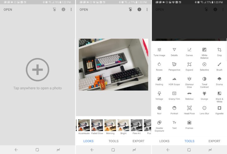 تطبيق معالجة الصور من قوقل Snapseed يأتي بواجهة جديدة كليًا