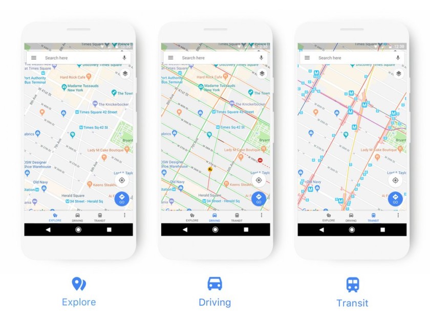 خرائط قوقل تحصل على مظهر جديد وإضافة نظام الالوان Google-Maps-Android-redesign-840x630