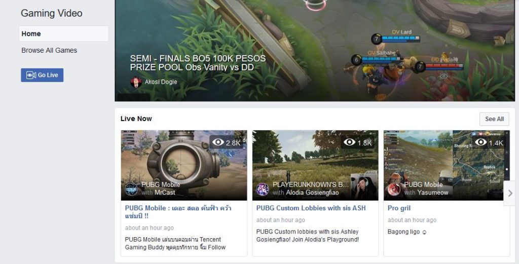 فيسبوك تطلق منصة Fb.gg لبث فيديوهات الألعاب الالكترونية بشكل مباشر