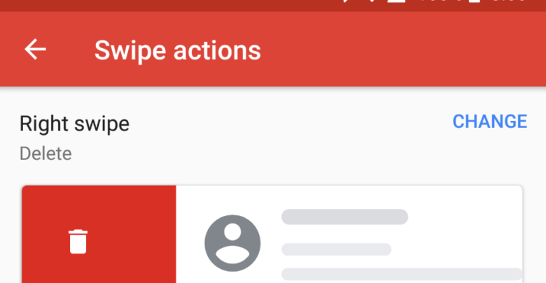 تطبيق Gmail على أندرويد يدعم الآن تخصيص إجراءات التمرير السريع