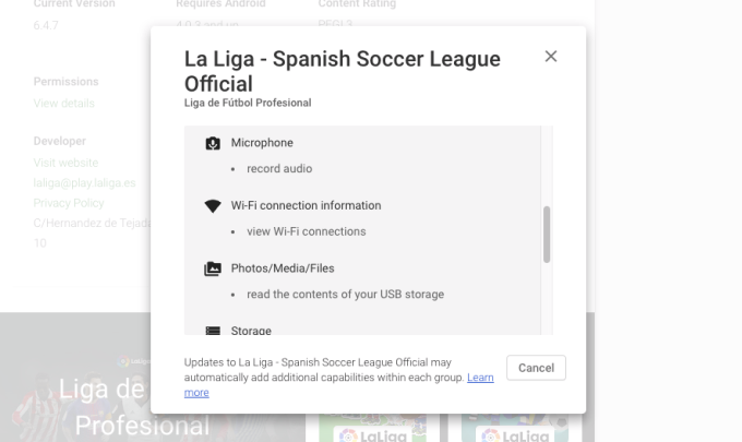 الاتحاد الاسباني لكرة القدم يتجسس على متابعي الدوري من خلال التطبيق الرسمي