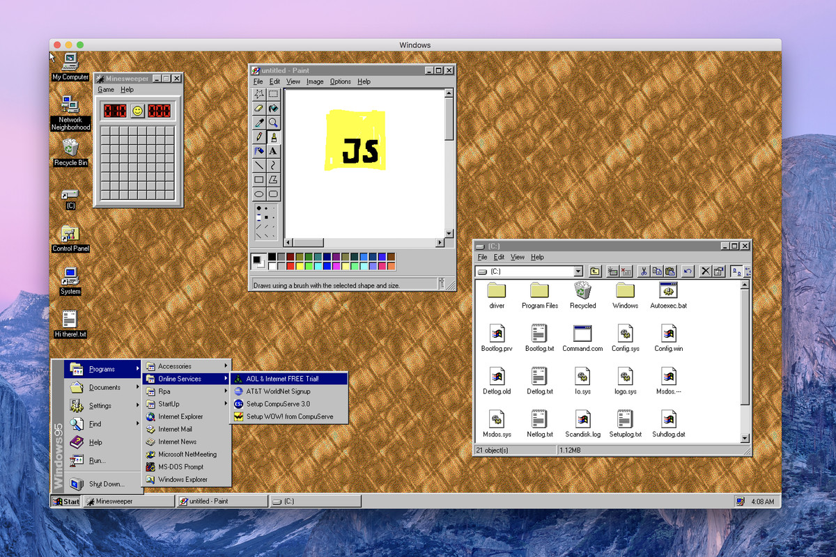 ويندوز 95 يعود على أنظمة ويندوز وماك ولينوكس كتطبيق