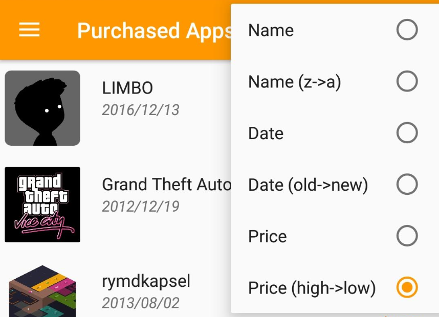 تطبيق Purchased Apps لعرض كل تطبيق ولعبة اشتريتها من متجر قوقل بلاي