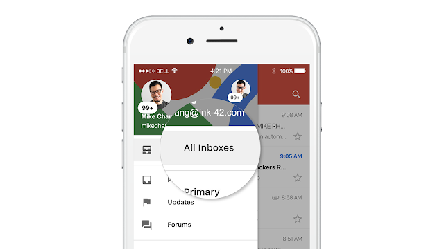 تطبيق Gmail على iOS يتيح استعراض جميع رسائل الحسابات في مكان واحد
