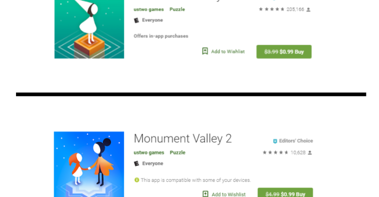 إصداراي لعبة الألغاز Monument Valley متاحان الآن بسعر 0.99 على قوقل بلاي