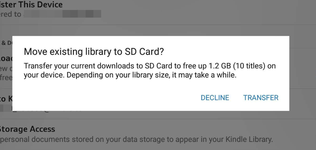 تطبيق أمازون كيندل يدعم الآن تحميل الكتب على بطاقة الذاكرة SD