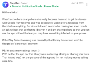 عودة تطبيقي Power Shade و Material Notification Shade لمتجر قوقل بلاي