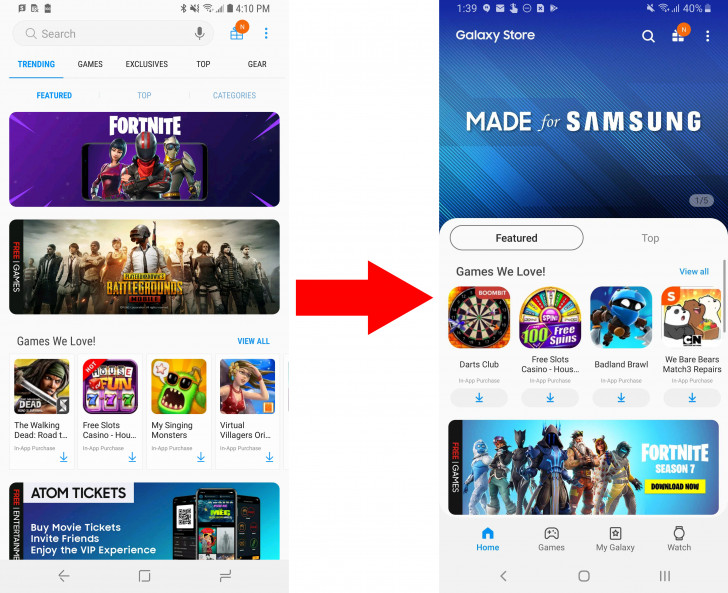 تطبيق Galaxy Apps يدعم الآن تصميم OneUI ويُغيّر اسمه إلى Galaxy Store
