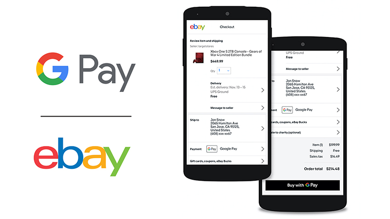 eBay تضيف دعم خدمة الدفع الالكتروني قوقل باي لتطبيق الأندرويد والويب وسطح المكتب