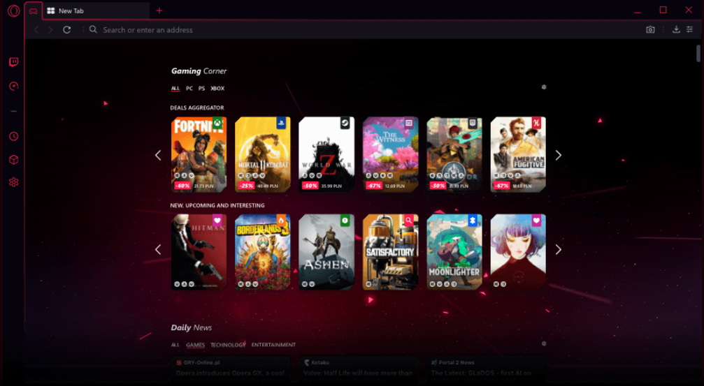 Opera GX أوّل متصفّح متخصص للألعاب في العالم من أوبرا