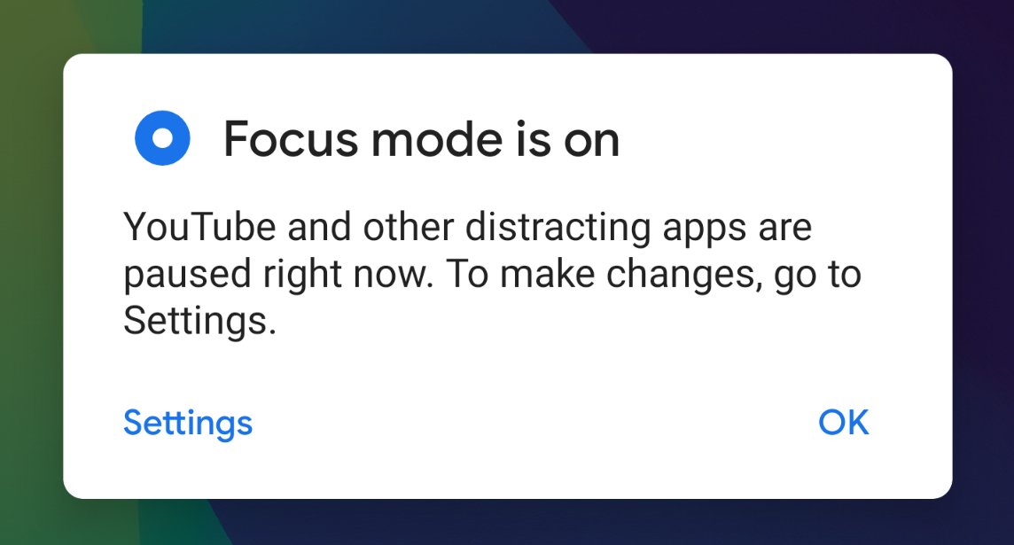 جوجل تُضيف وضع التركيز "Focus mode" في تطبيقها Digital Wellbeing