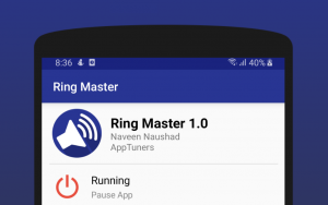 Ring Master لزيادة نغمة رنين هاتفك الأندرويد على جوجل بلاي بشكل تدريجي