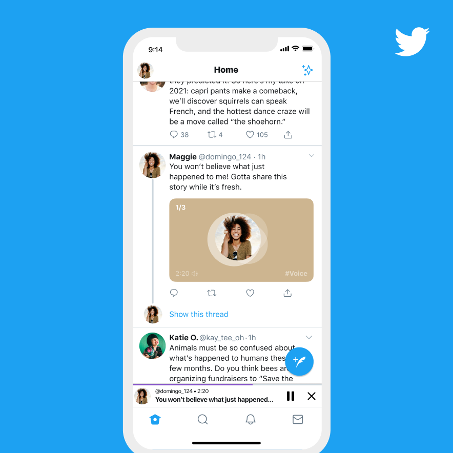 تويتر تختبر ميزة التغريدات الصوتية والبداية على نظام iOS